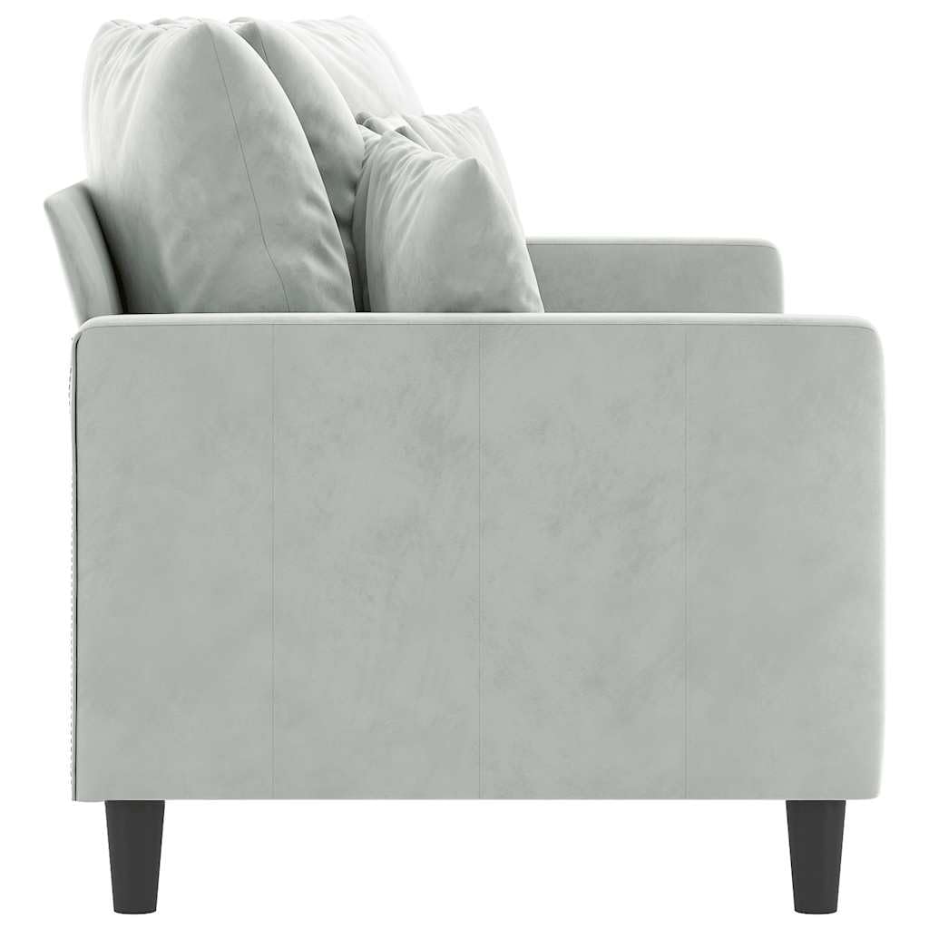 Light Gray Velvet 2-Seater Sofa X545561
