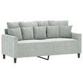 Light Gray Velvet 2-Seater Sofa X545561