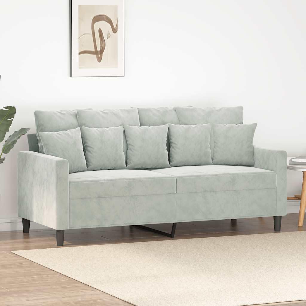 Light Gray Velvet 2-Seater Sofa X545561
