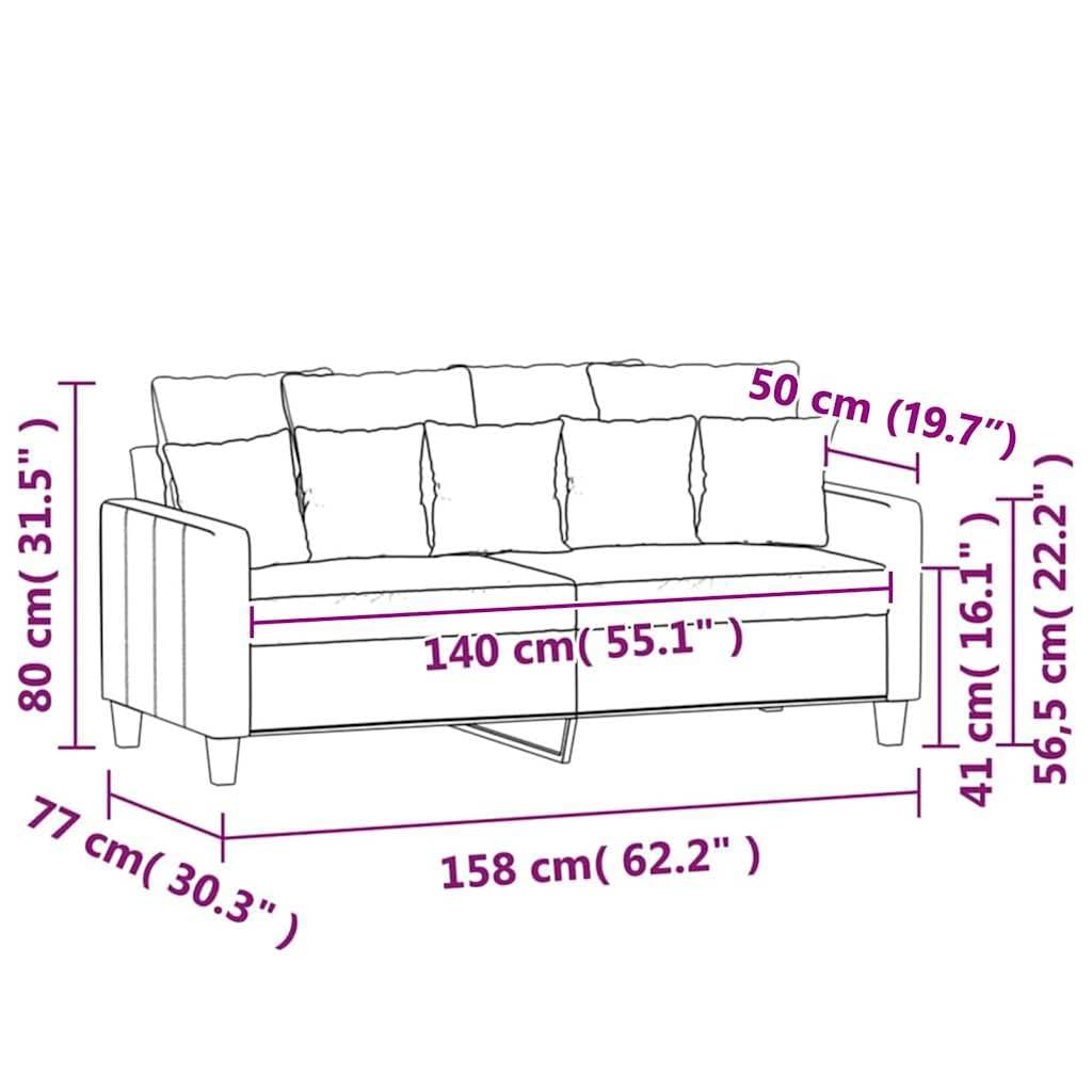 Light Gray Velvet 2-Seater Sofa X545561