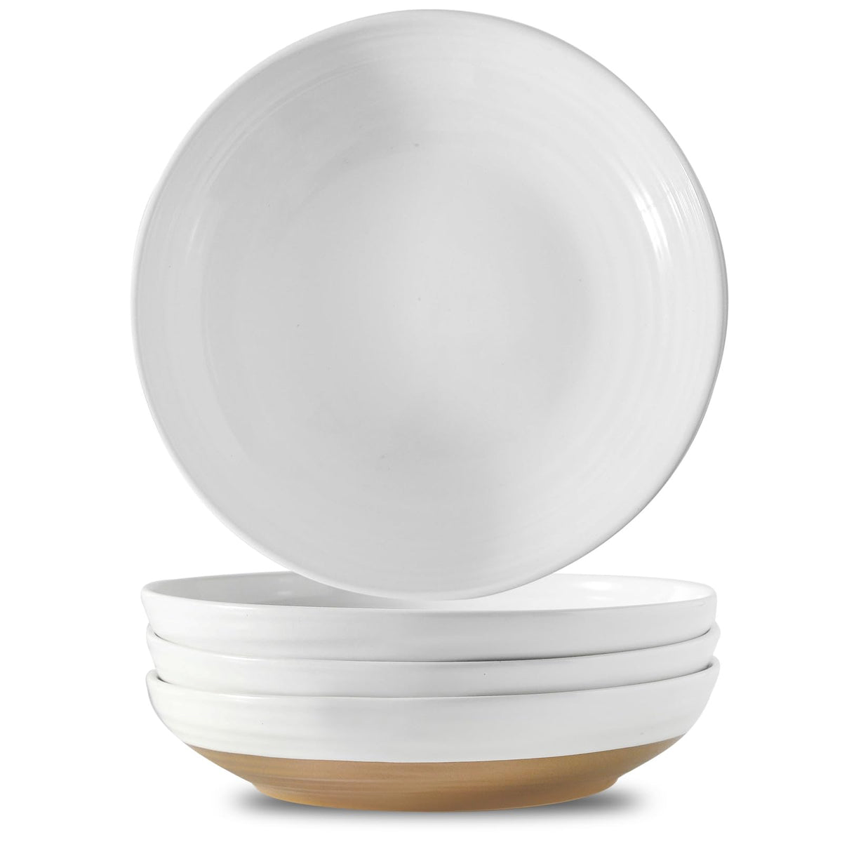 Ceramic Pasta Bowls Set of 4, 8.7 Inch White G275