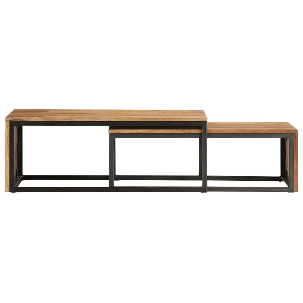 2 pcs Square Wood Nesting Tables F211