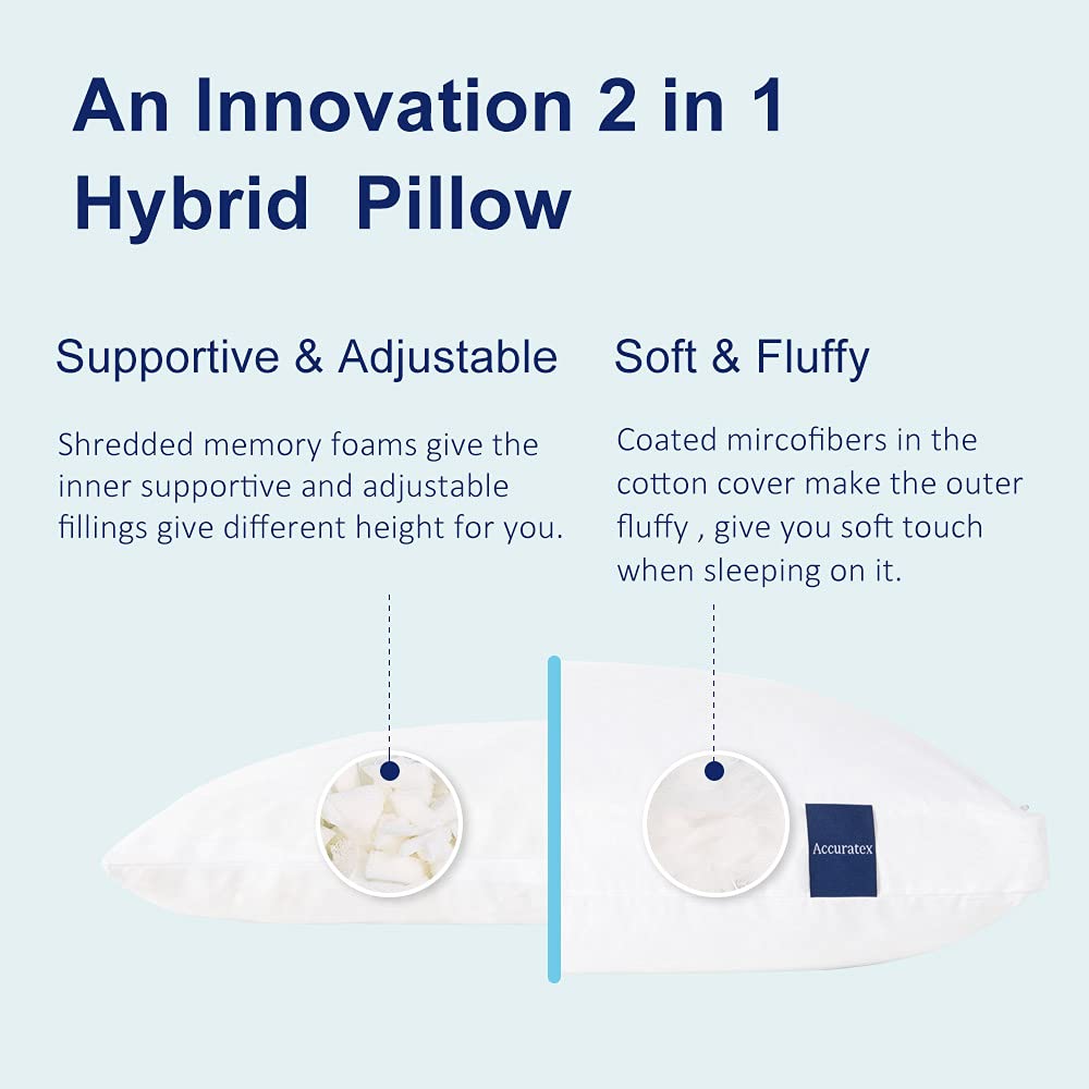 King Size Set of 2 Adjustable Hybrid Pillow W42906