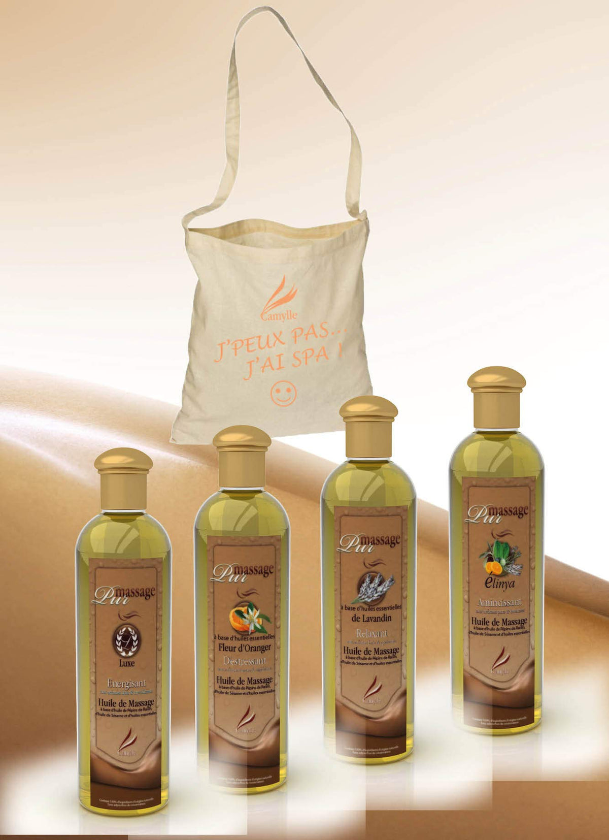 Massage Oil Set of 4 with Cotton Bag G647059