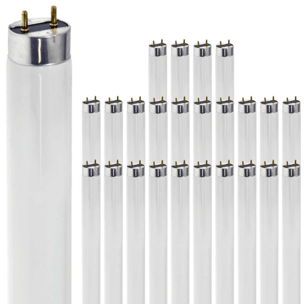 24 Inch T8 Fluorescent Tube Light Bulb 17W 5000K 1230 Lumen G13 Bi-Pin Base Pack of 25 H25377