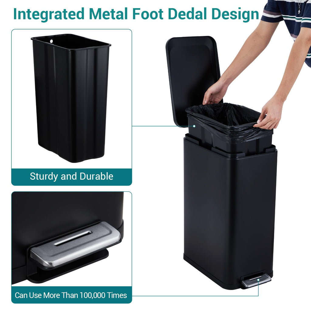 13 Gallon Stainless Steel Step Trash Can B70089
