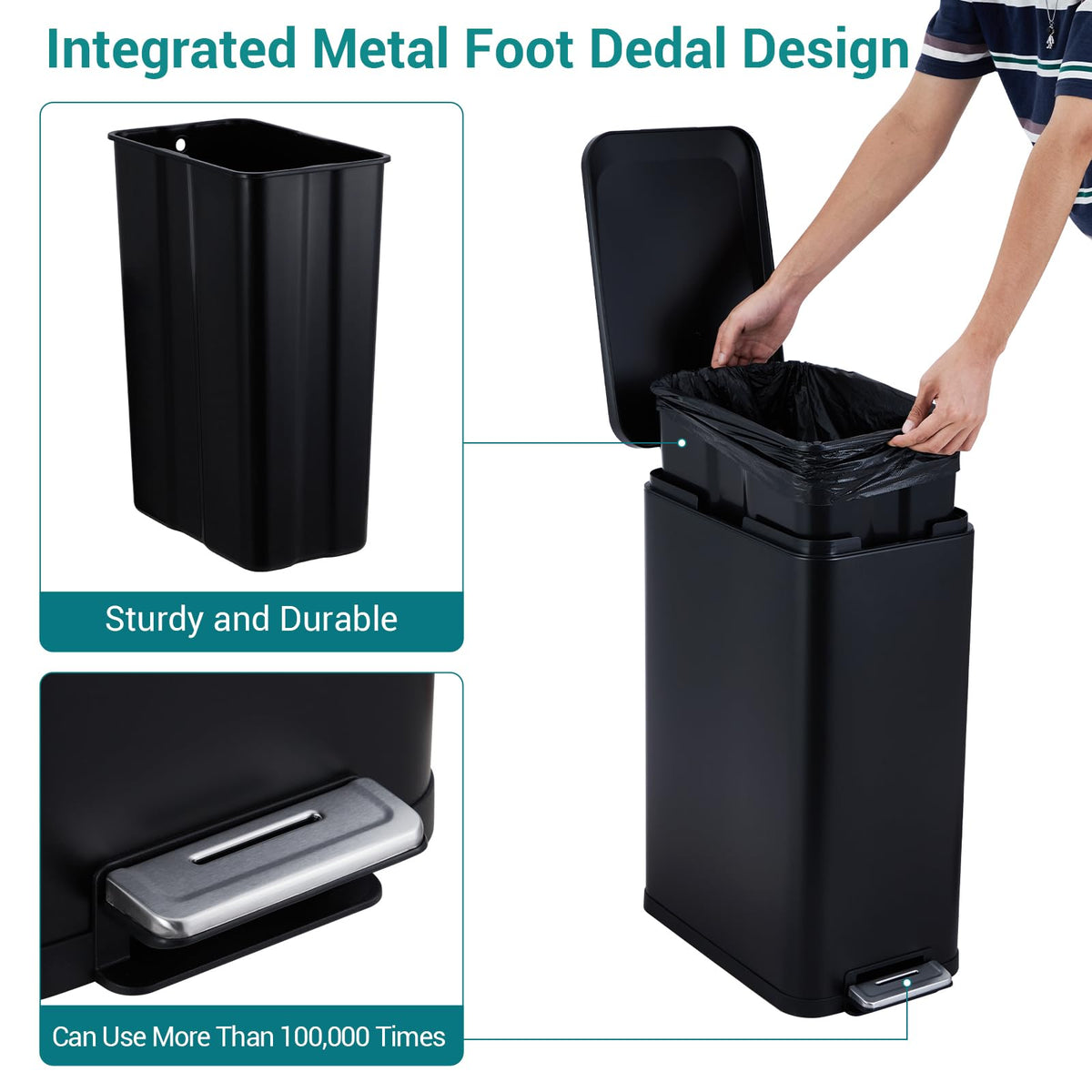 13 Gallon Stainless Steel Step Trash Can B70089