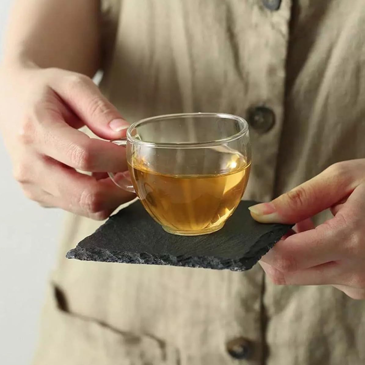 12pcs Natural Stone Cup Coasters Y767003
