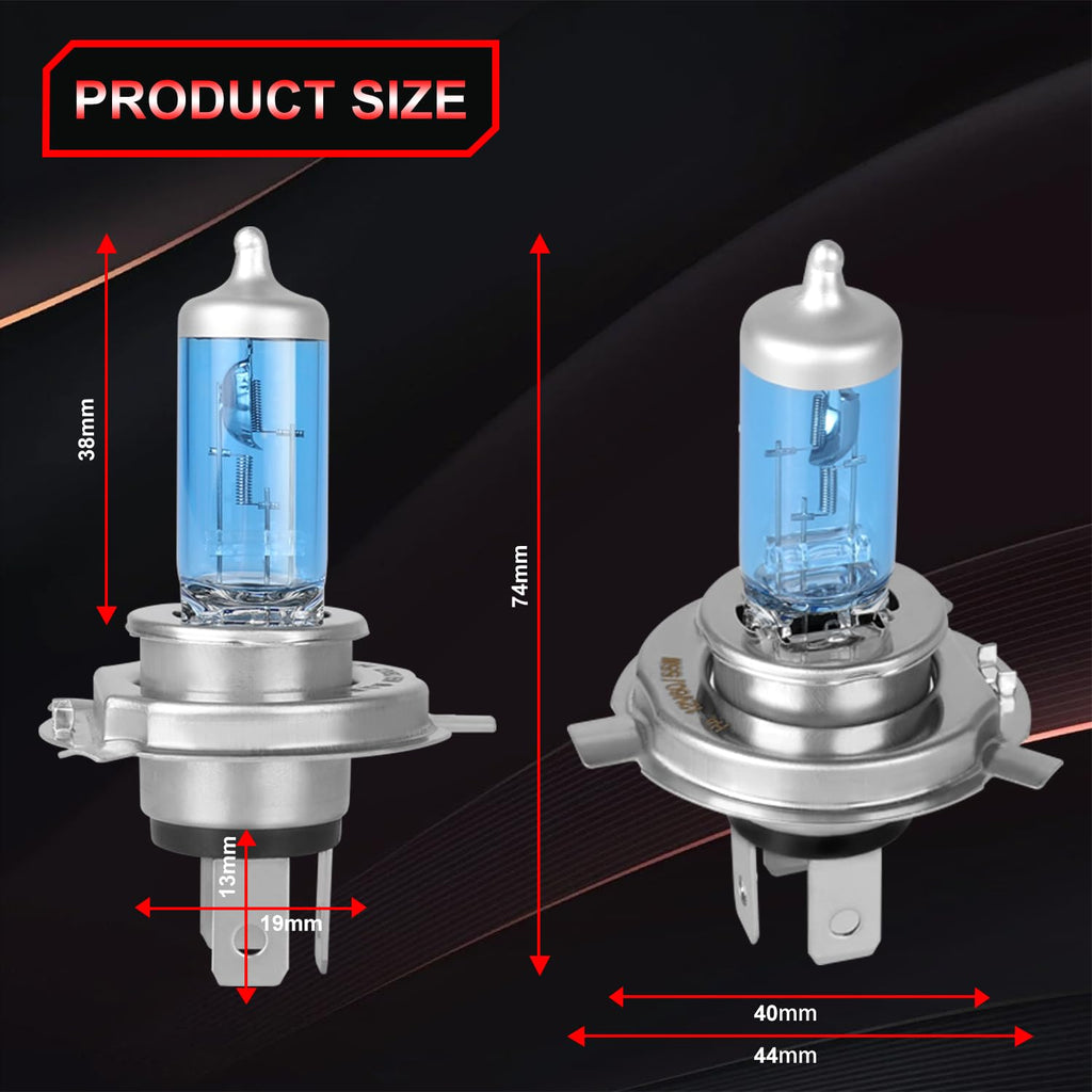 Halogen Headlight Bulb 4200k High Low Beam 2 PCS A80277