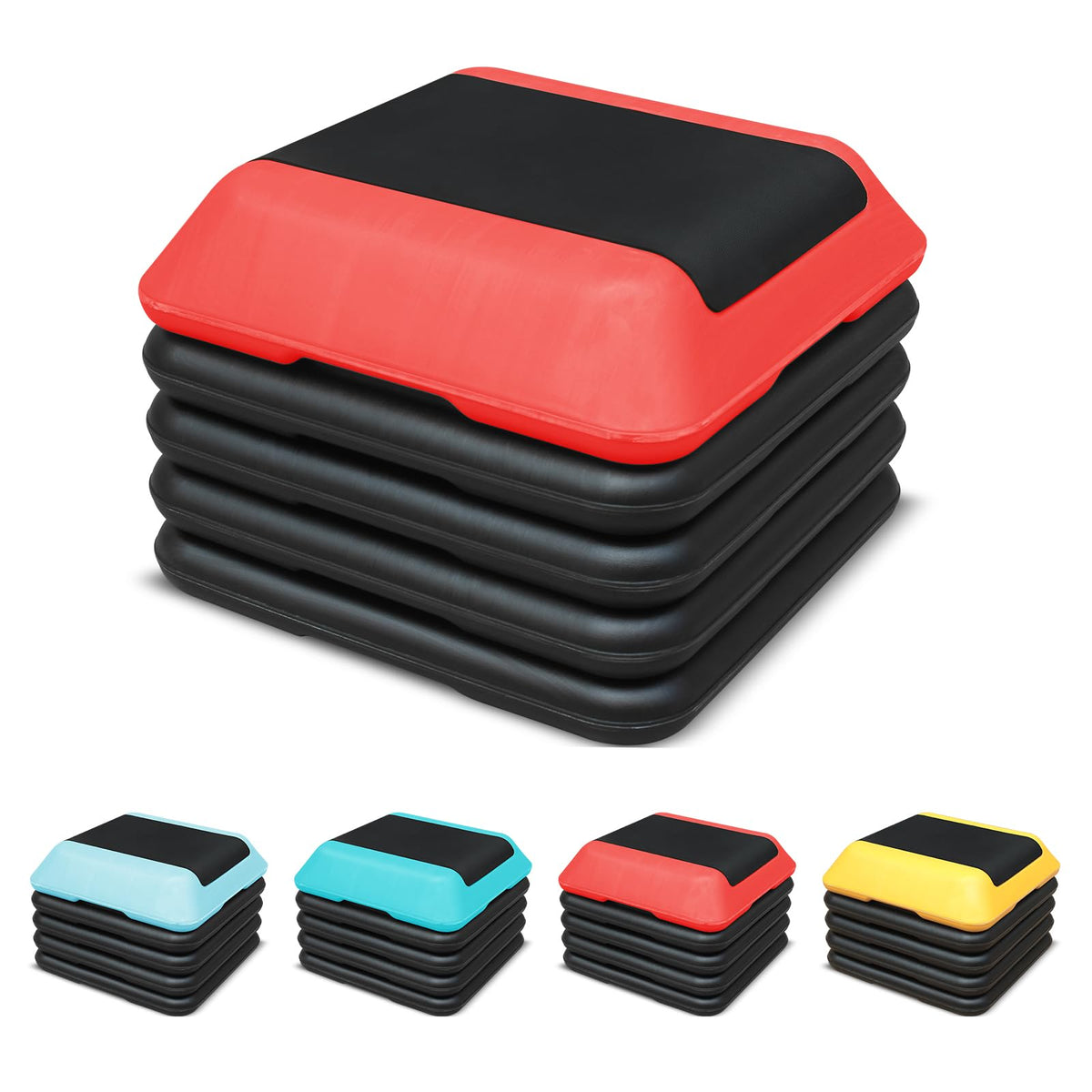 16"x16" Adjustable Exercise Aerobic Step Platform with 4 Risers X82816