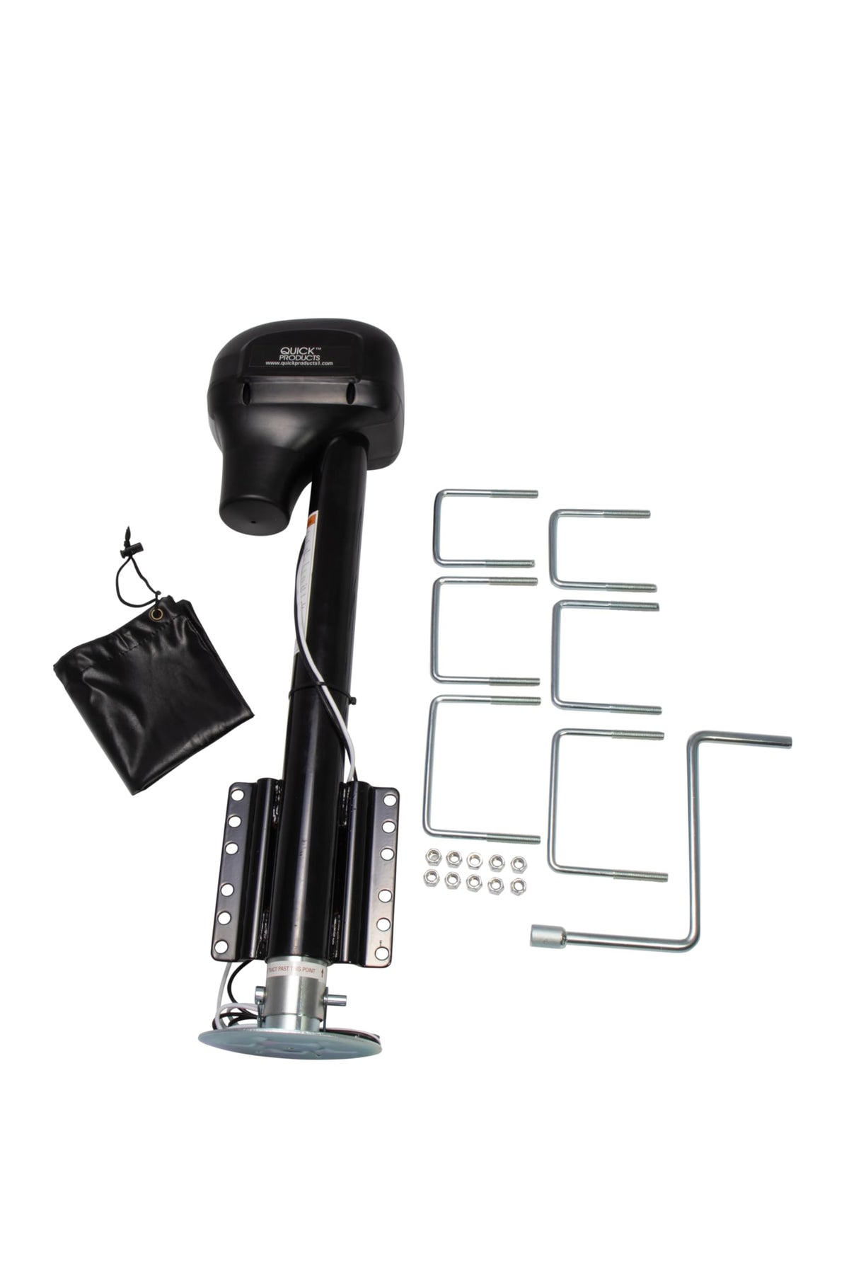 Electric A-Frame Tongue Jack with Side-Mount LED Work Light, 3,650 lbs. Capacity, Black R39827