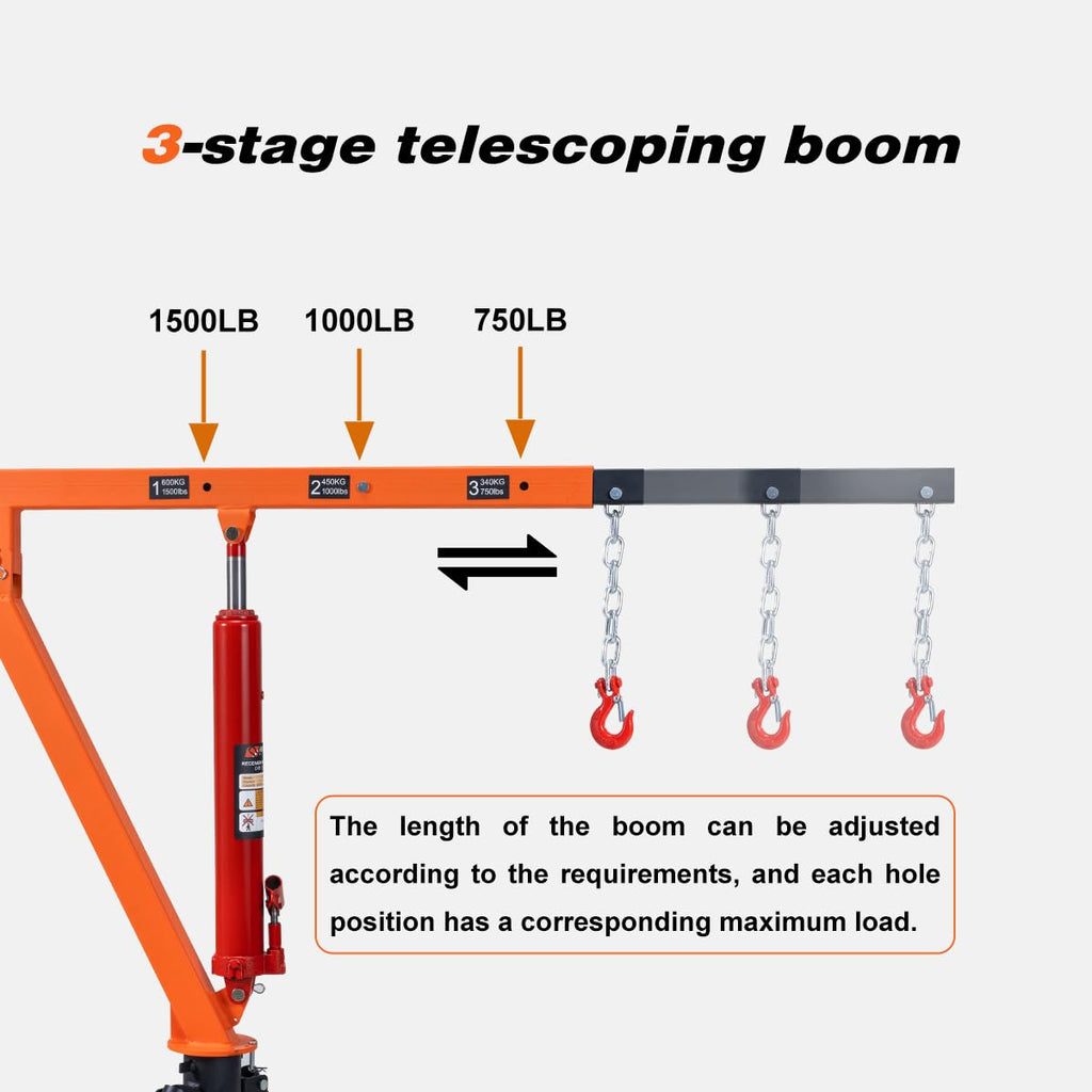 1500 lb Hydraulic Hitch Mounted Truck Crane L561