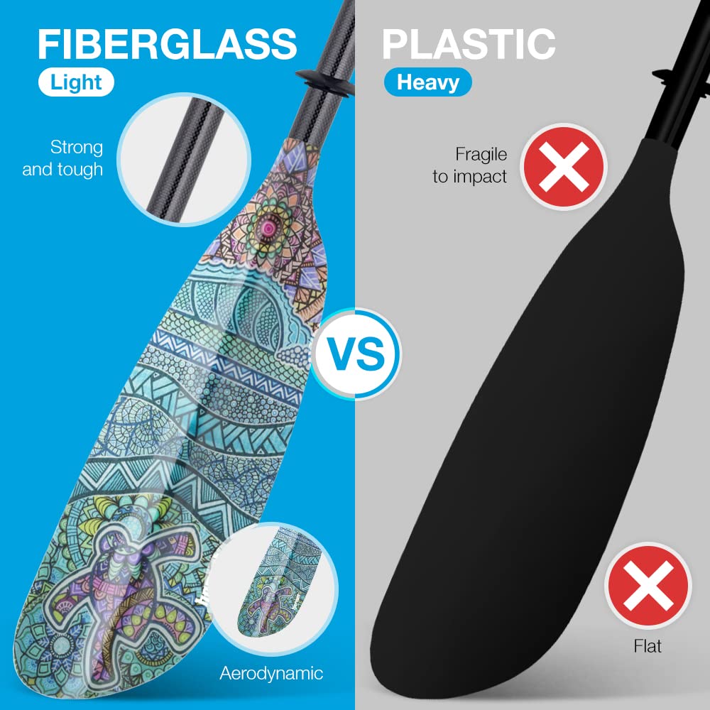 Fiberglass Kayak Paddle 90.5 inches Adjustable Carbon Fiber Shaft S82898