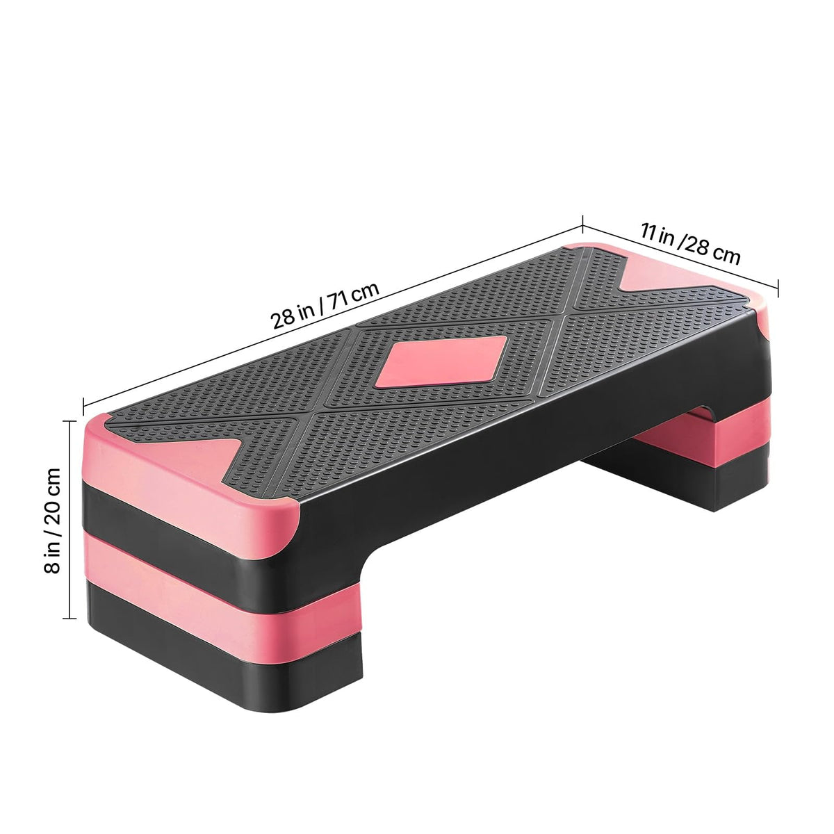 Adjustable Non Slip Aerobic Step Platform with 4 Risers F419