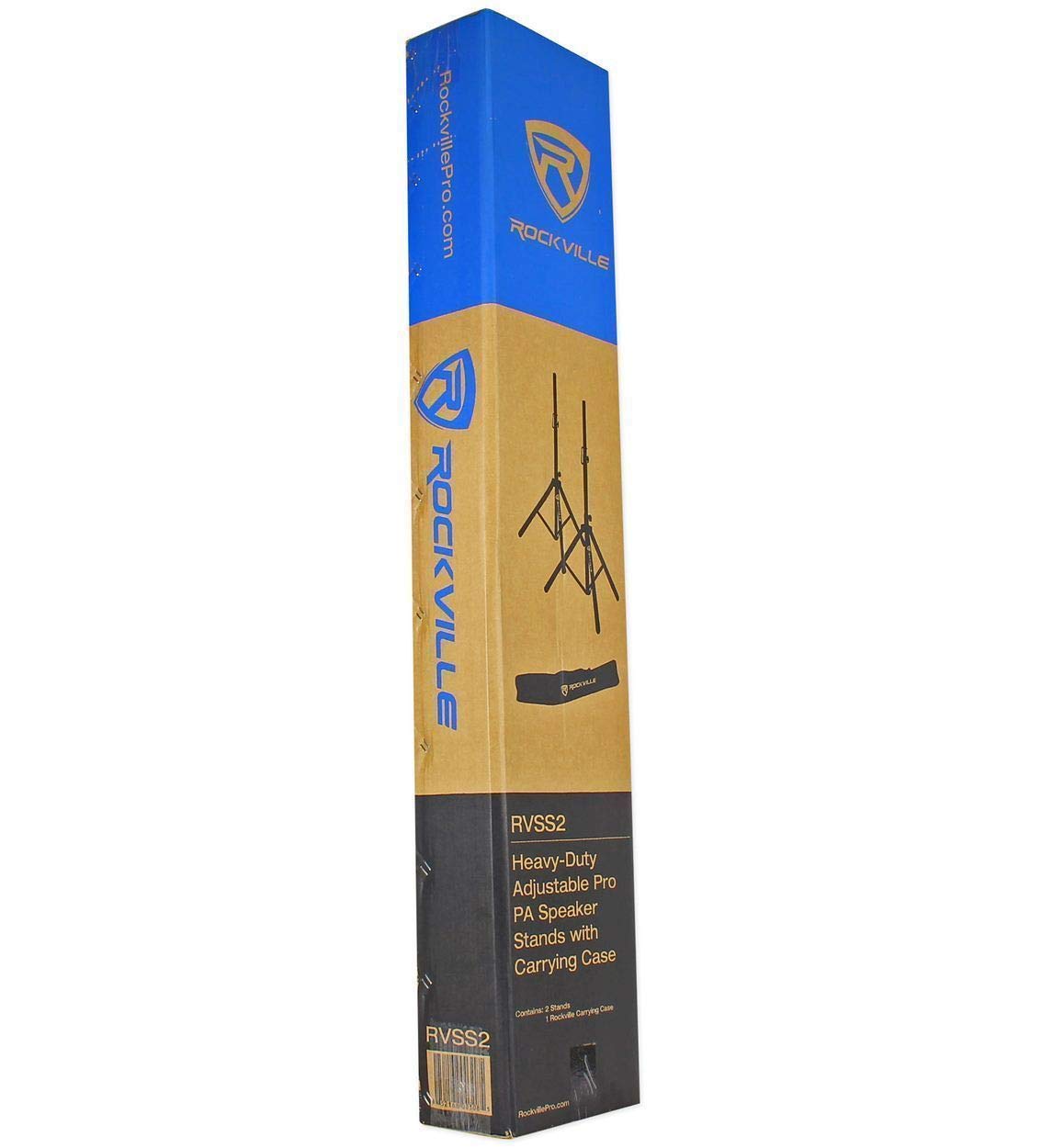 Black Tripod Speaker Stands Pair with Carrying Case Y641