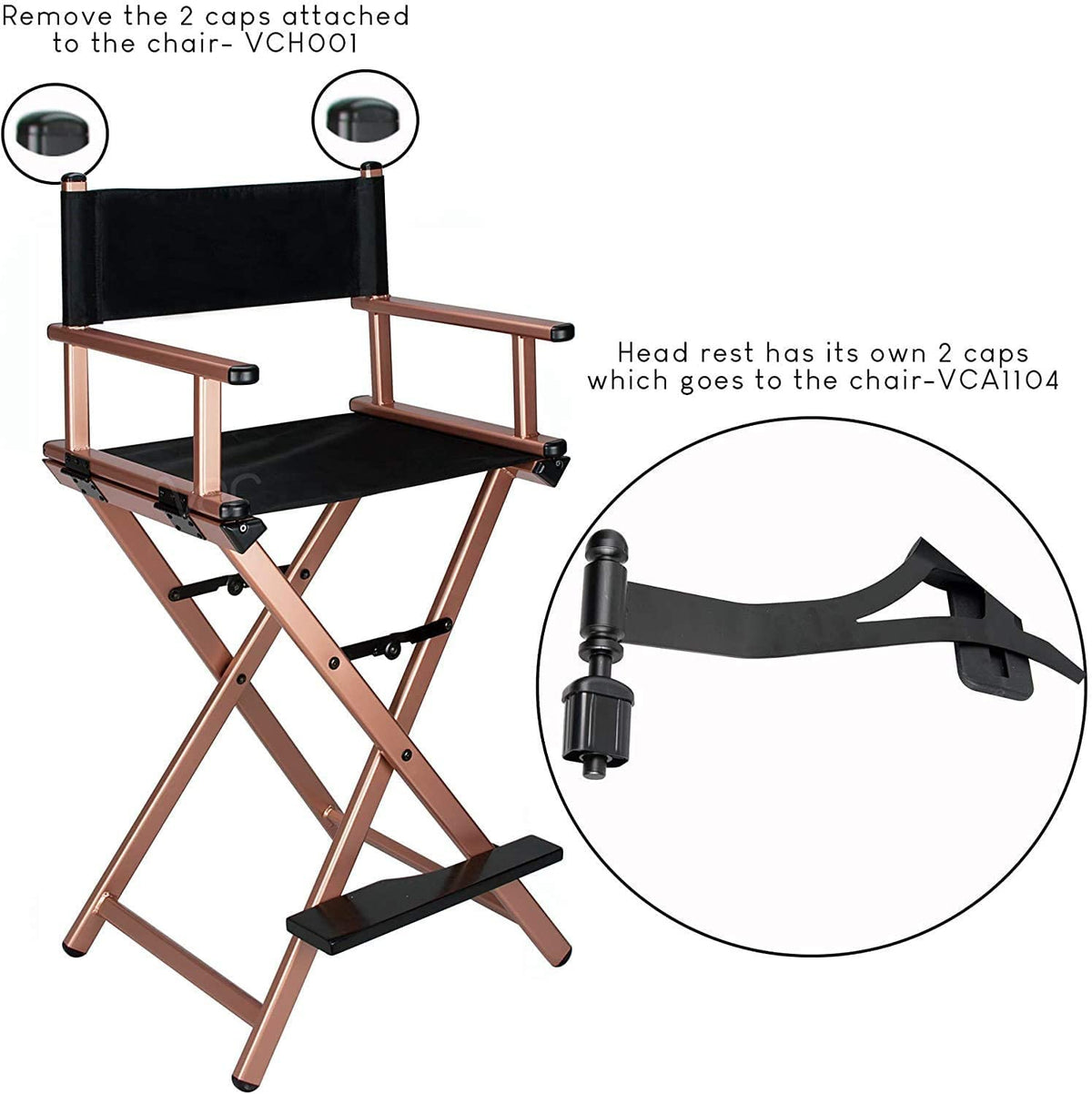 Portable Foldable Aluminum Director's Chair with Headrest U17870