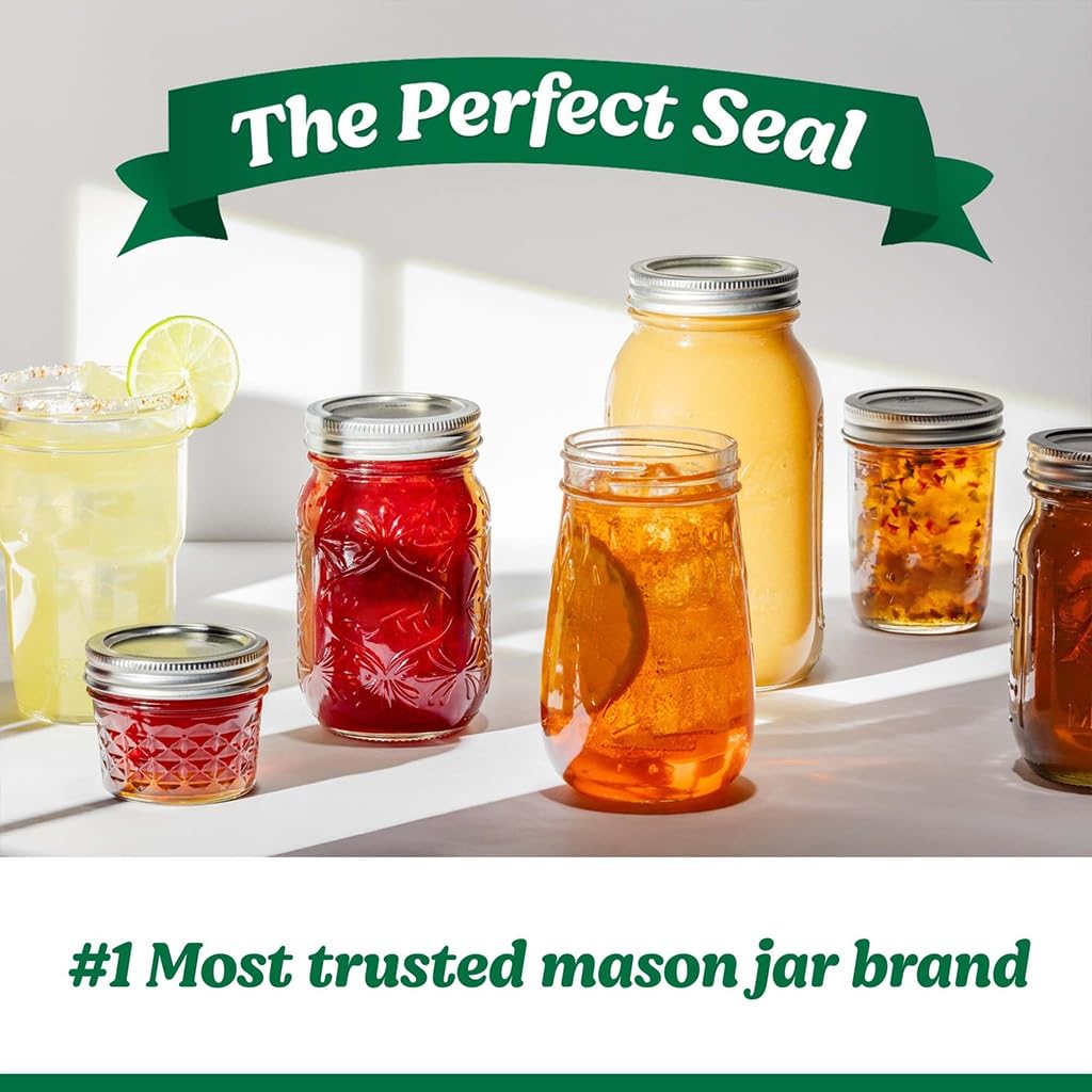 16oz Regular Mouth Glass Canning Jars With Lids, 12 Count T755