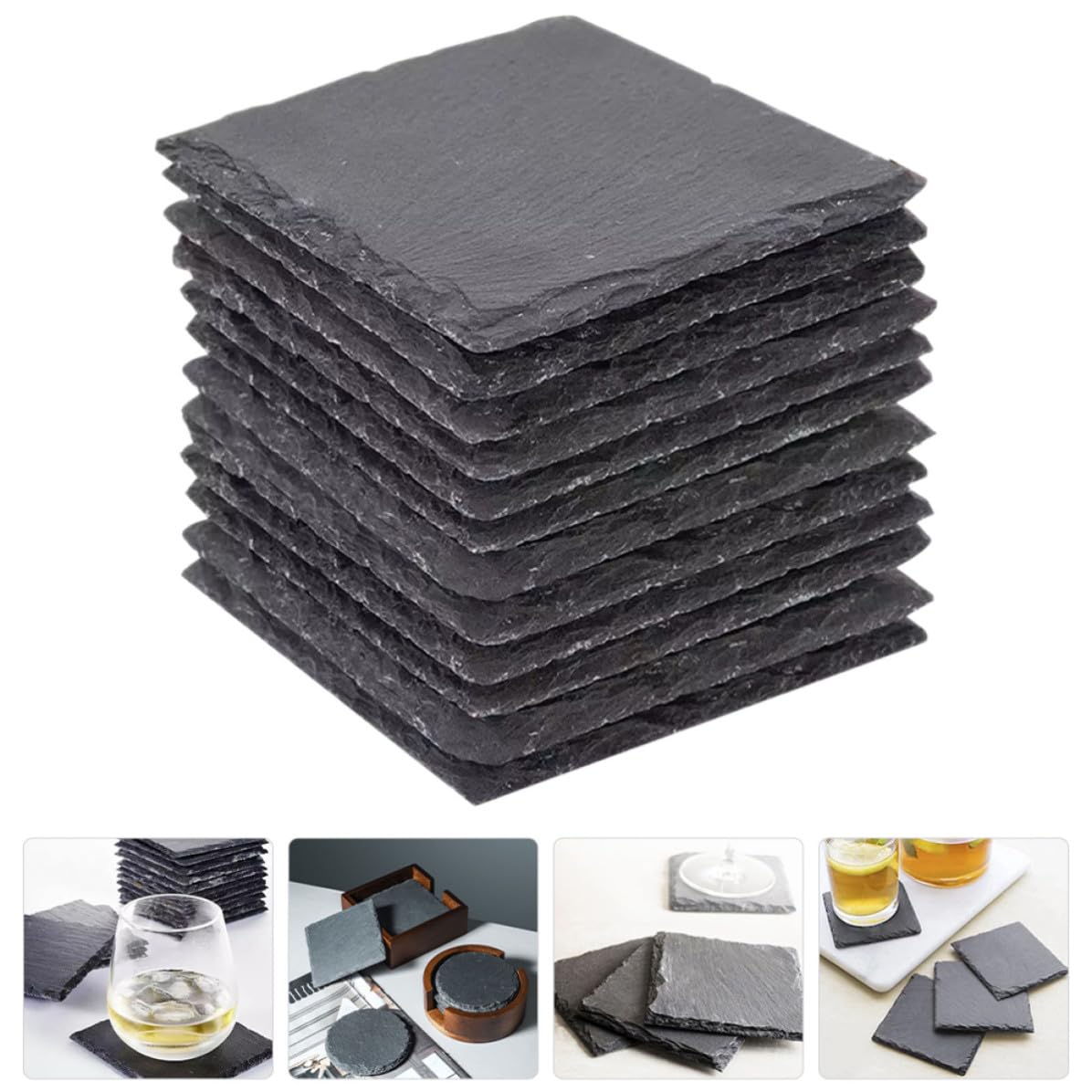 12pcs Natural Stone Cup Coasters Y767003