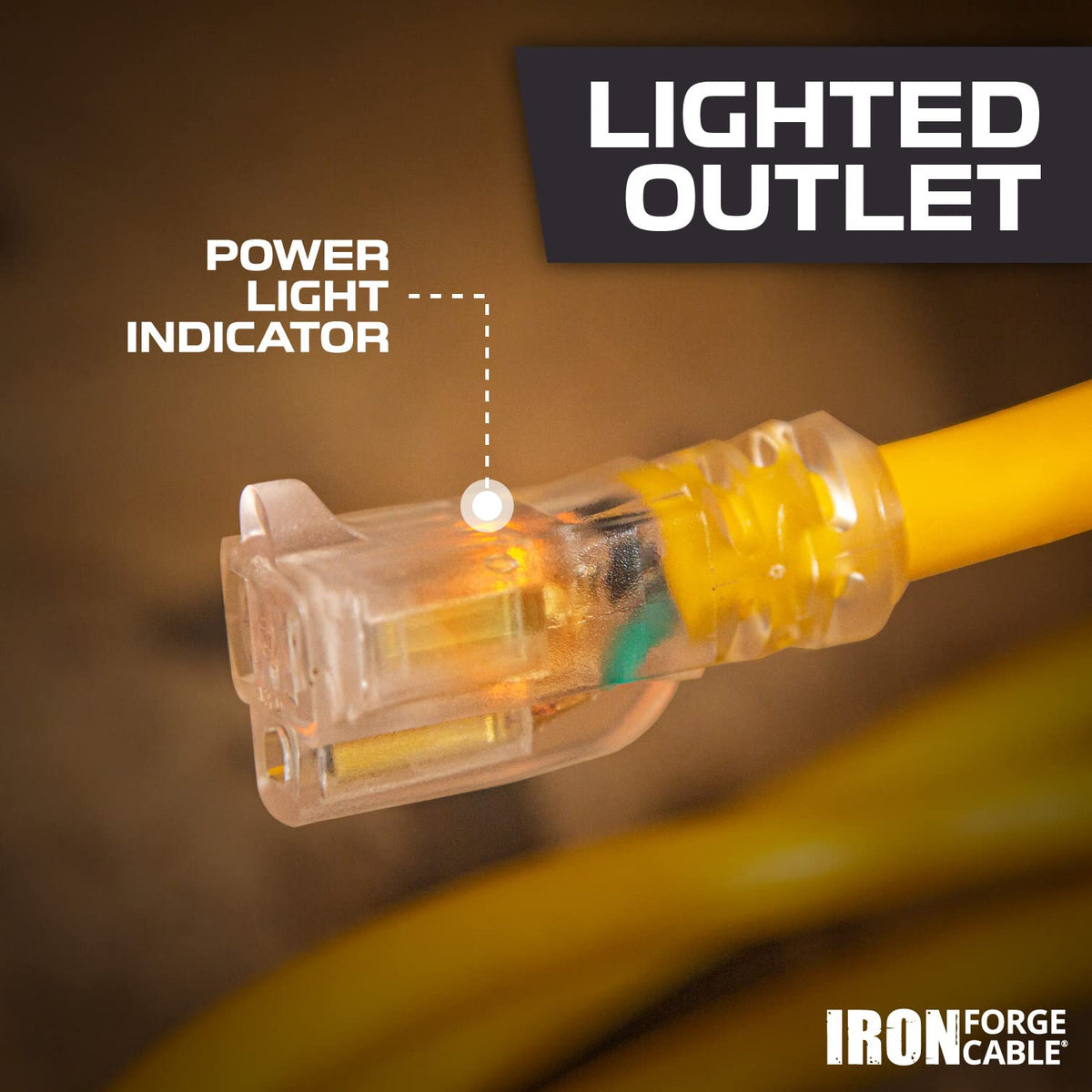 14 Gauge Heavy Duty Extension Cord, 100 Ft Yellow SJTW F7034