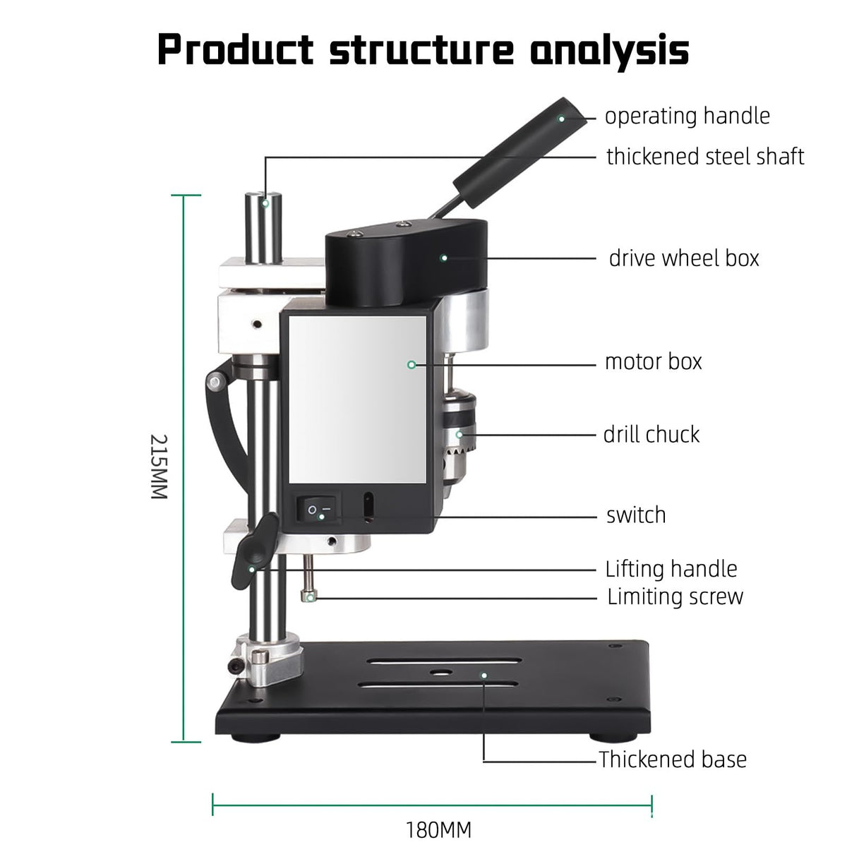 Benchtop Drill Press 0.6-6mm B10 Chuck 7-Speed Adjustable Electric G6490