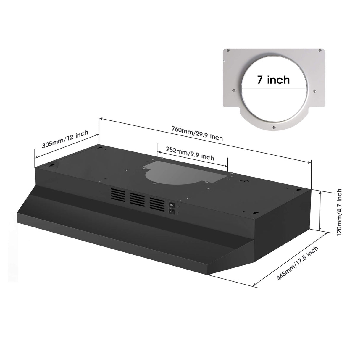 30 inch Stainless Steel Under Cabinet Range Hood B797