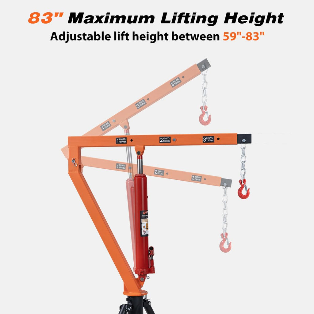 1500 lb Hydraulic Hitch Mounted Truck Crane L561
