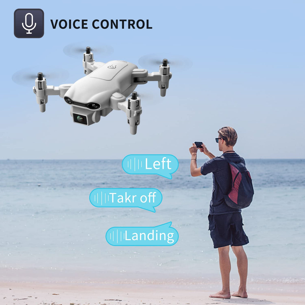 Mini Drone with 1080P HD Camera, 3 Batteries, Gray N77327