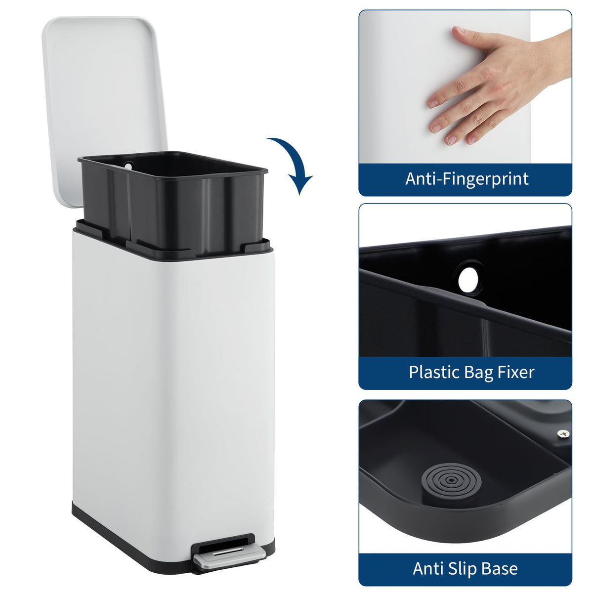 Kitchen Trash Can 13.2 gal Step Soft-Close H197057