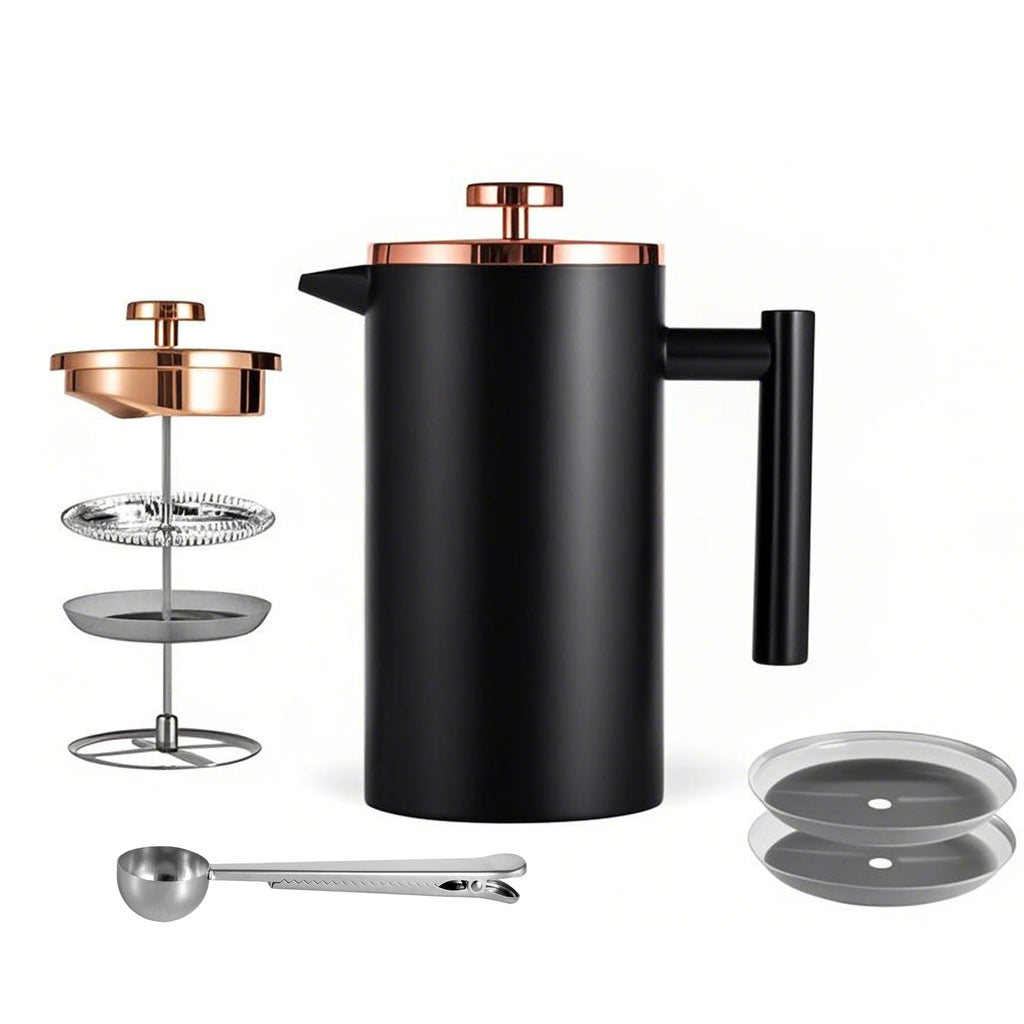 Black Stainless Steel 12oz French Press Coffee Maker G250665