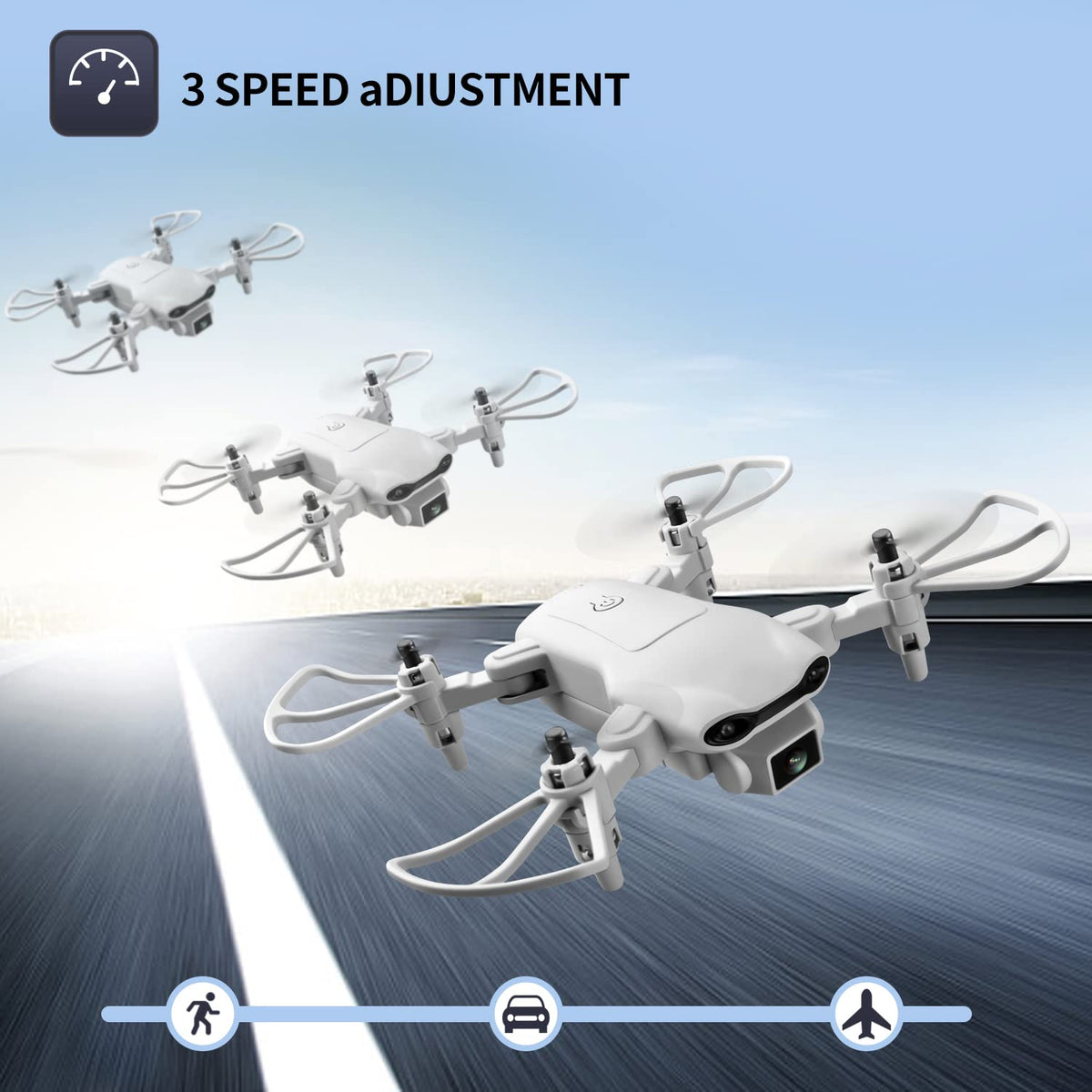Mini Drone with 1080P HD Camera, 3 Batteries, Gray N77327