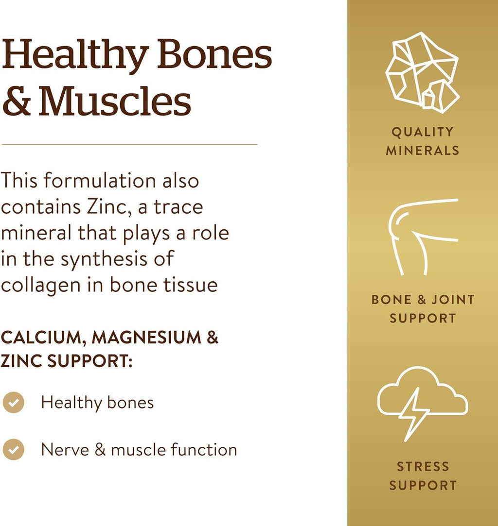 Calcium Magnesium Plus Zinc 250 Tablets V390