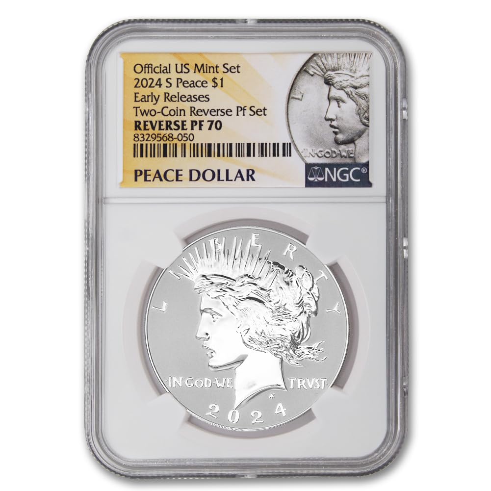 Set of 2 American Silver Morgan and Peace Dollar V316244