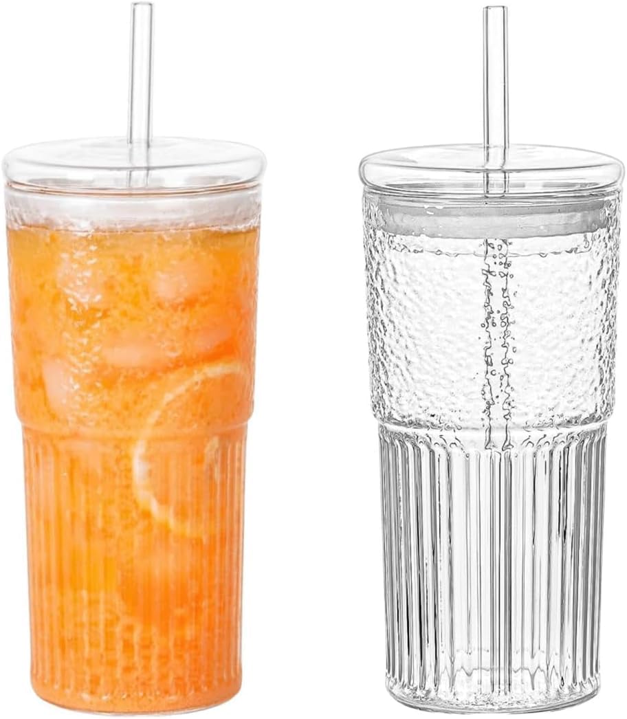 Glass Tumbler with Lid and Straw 20oz O553