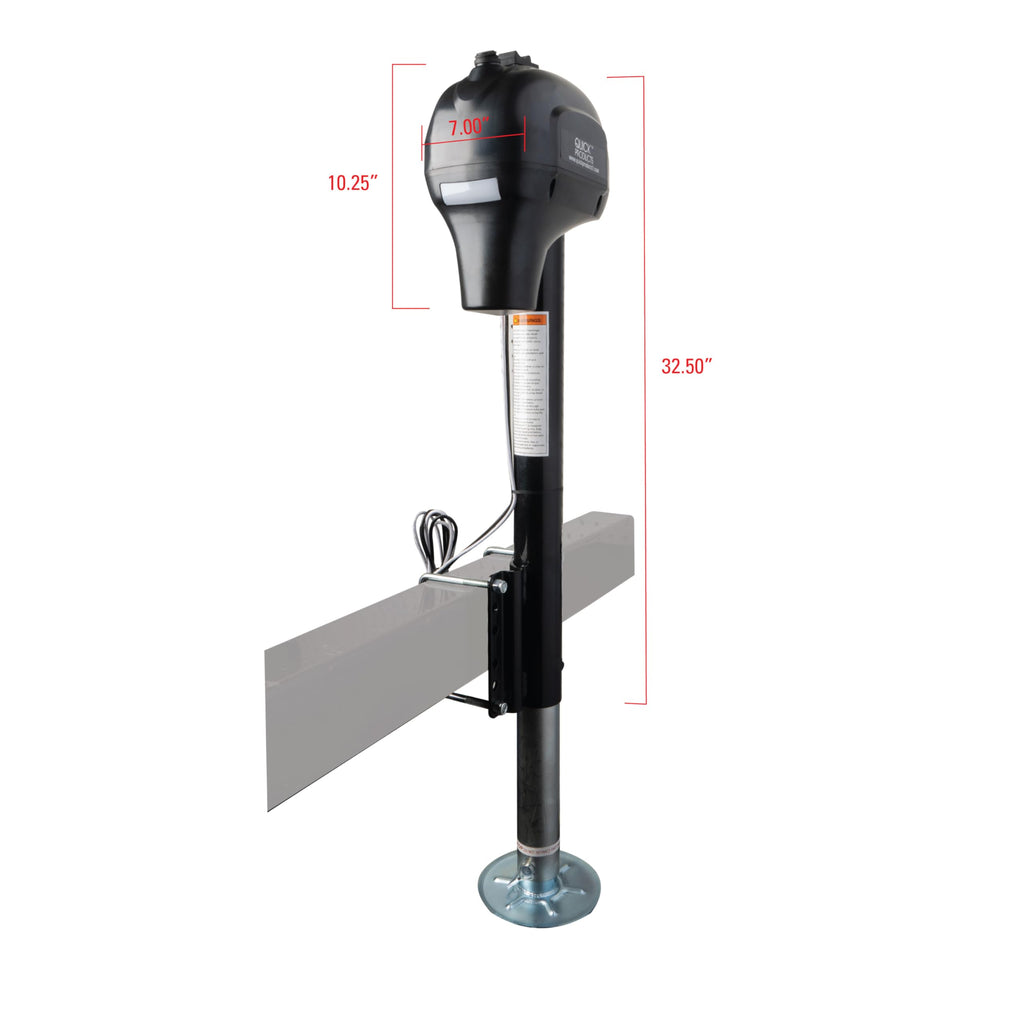 Electric A-Frame Tongue Jack with Side-Mount LED Work Light, 3,650 lbs. Capacity, Black R39827