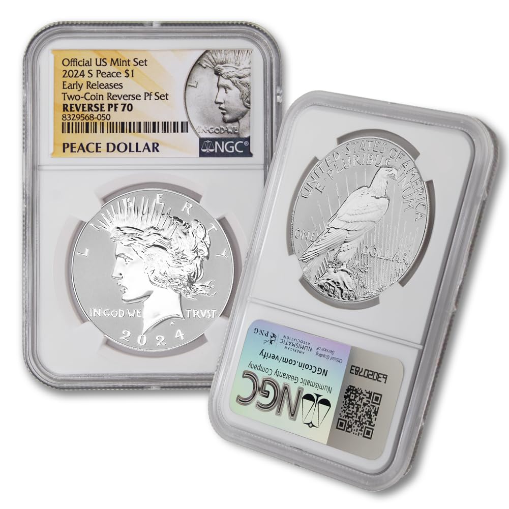Set of 2 American Silver Morgan and Peace Dollar V316244