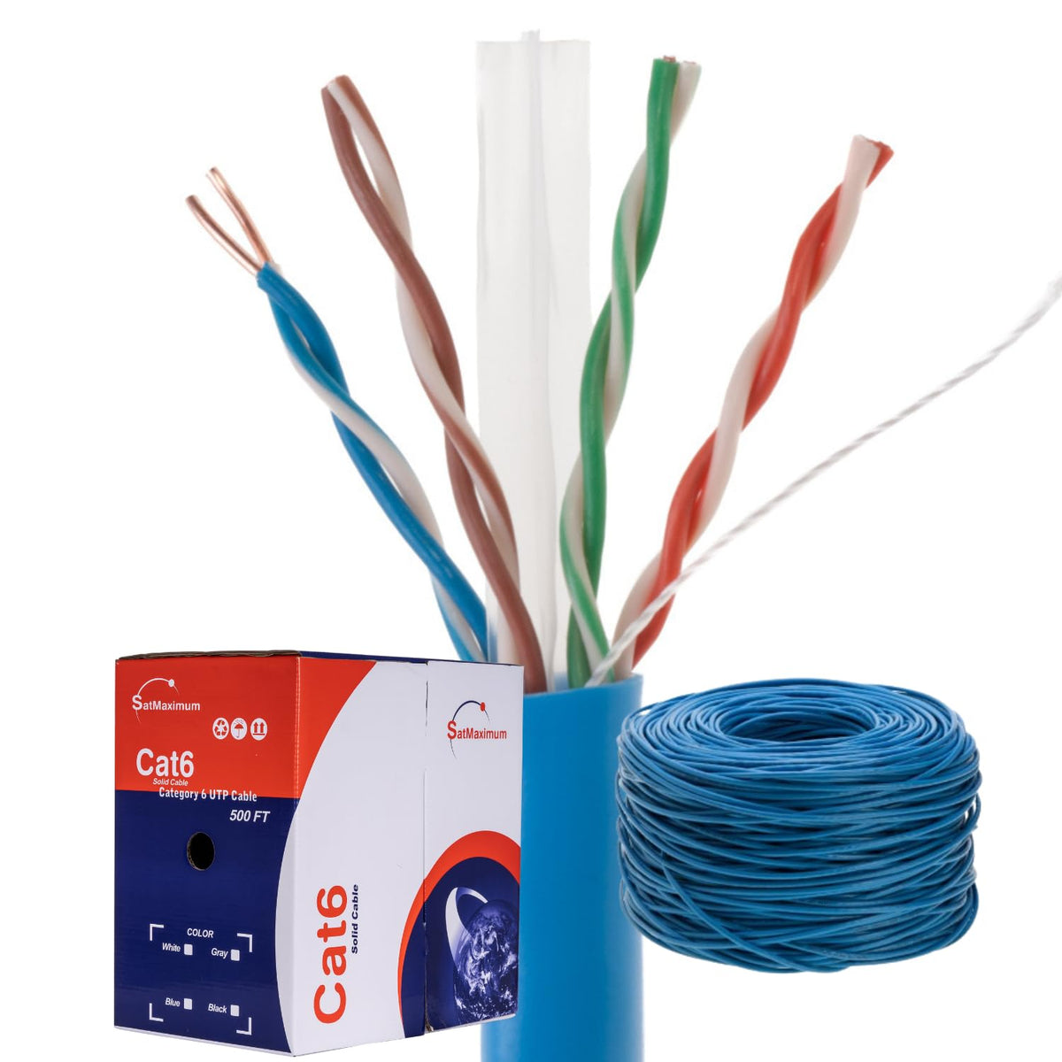 1000ft Plenum Cat6 Solid 23AWG Network Cable I352