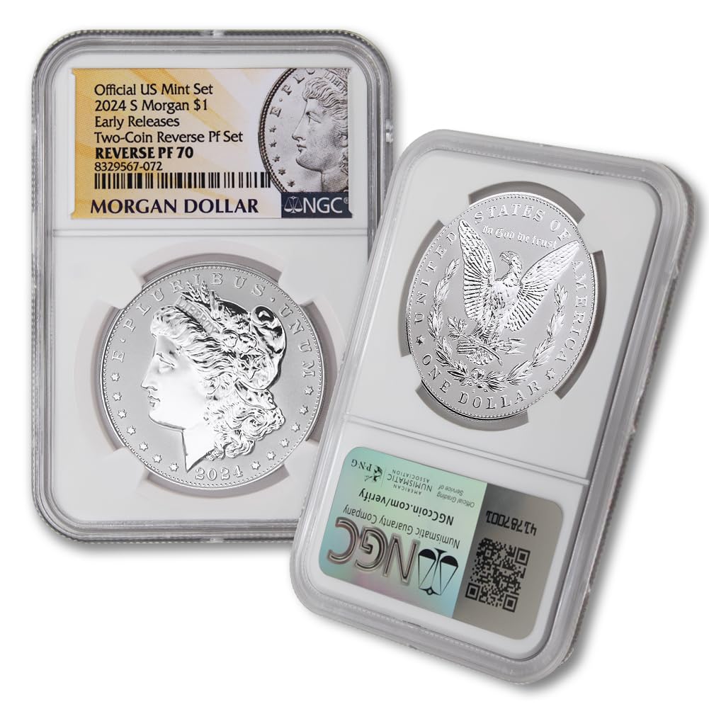 Set of 2 American Silver Morgan and Peace Dollar V316244
