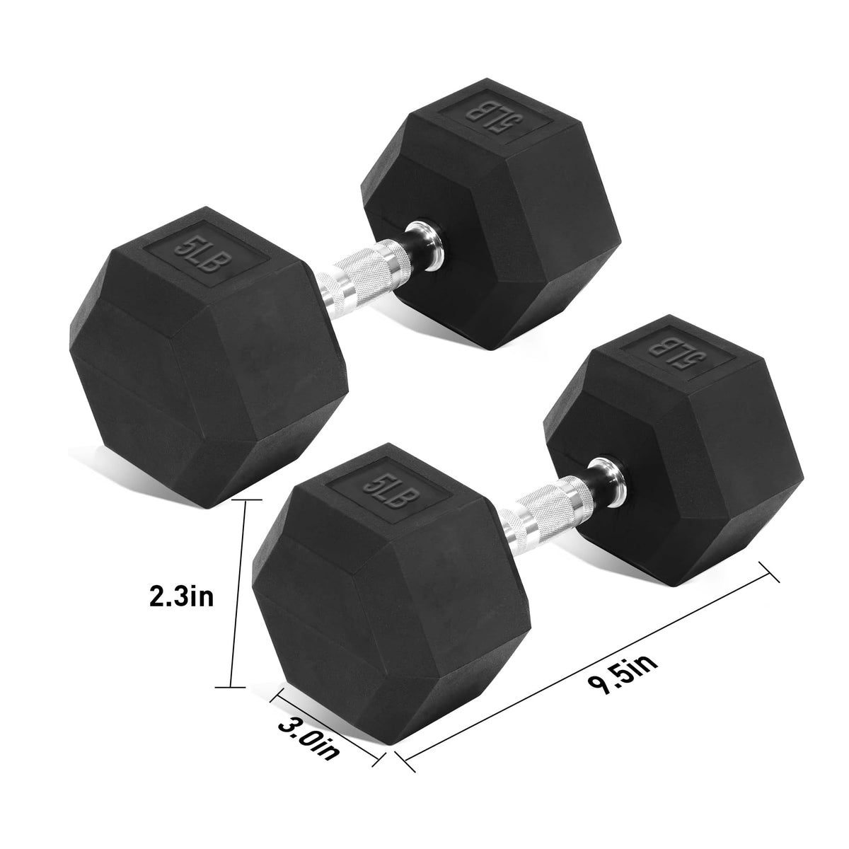 15 lb-550 lb Rubber Hex Dumbbell Set U7887