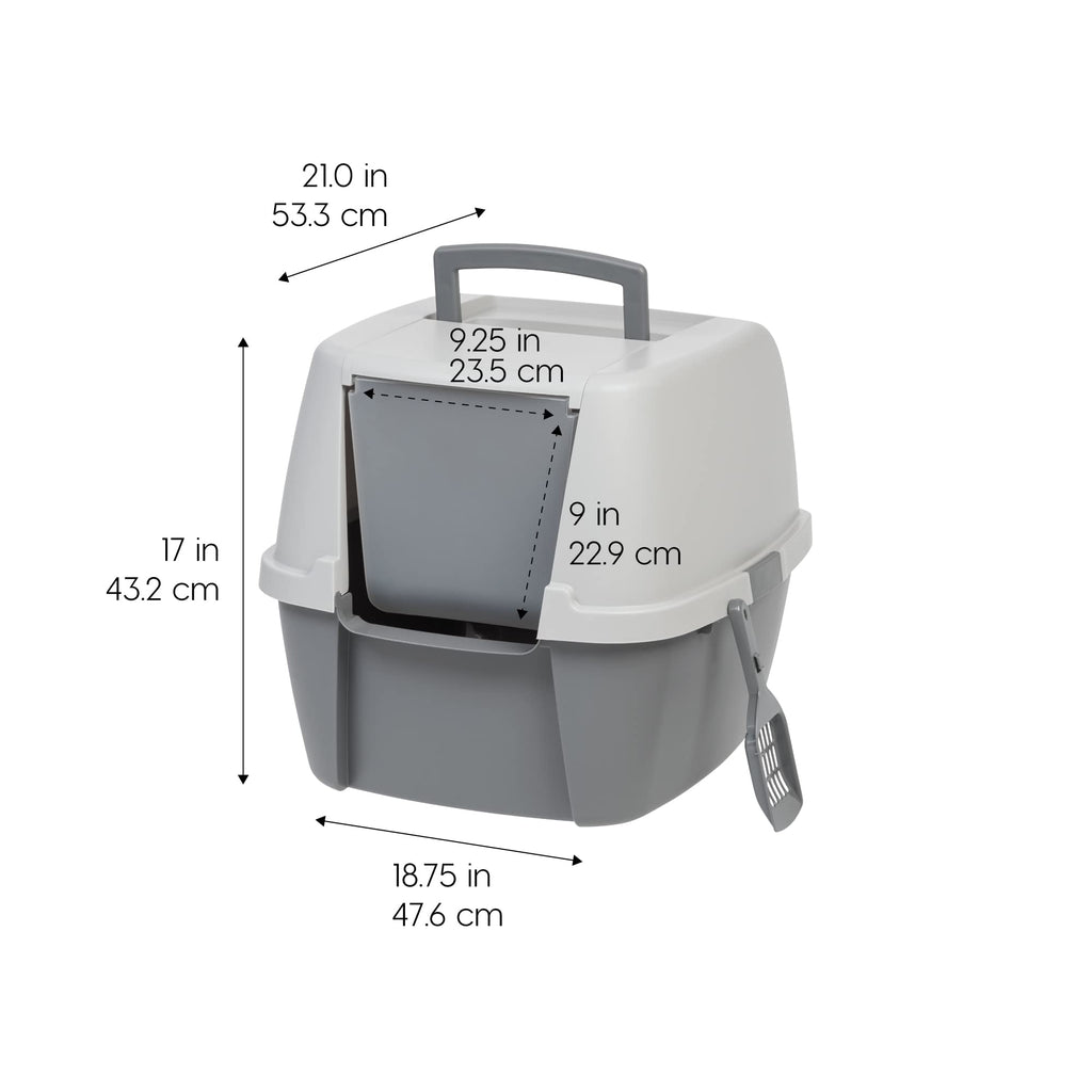 Large Front Door Cat Litter Box Gray J6462