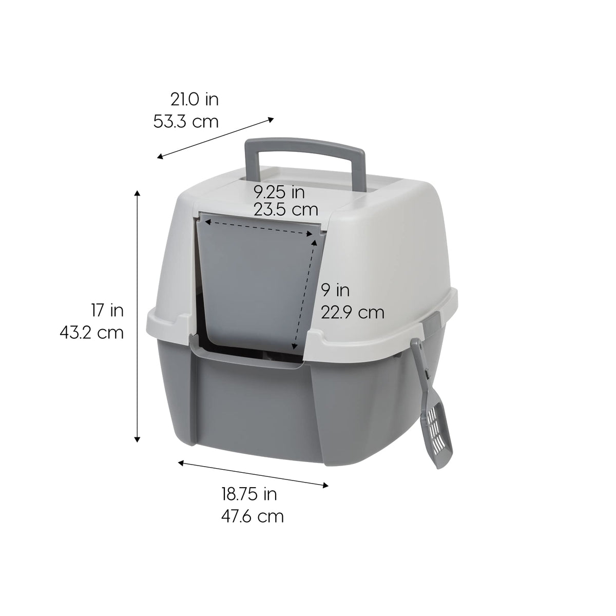 Large Front Door Cat Litter Box Gray J6462