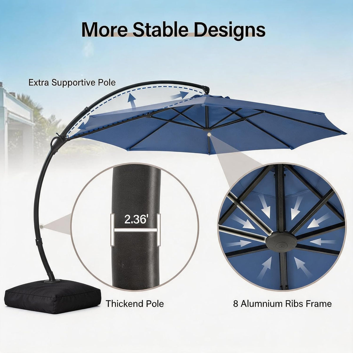 11ft Cantilever Patio Umbrella Y624752