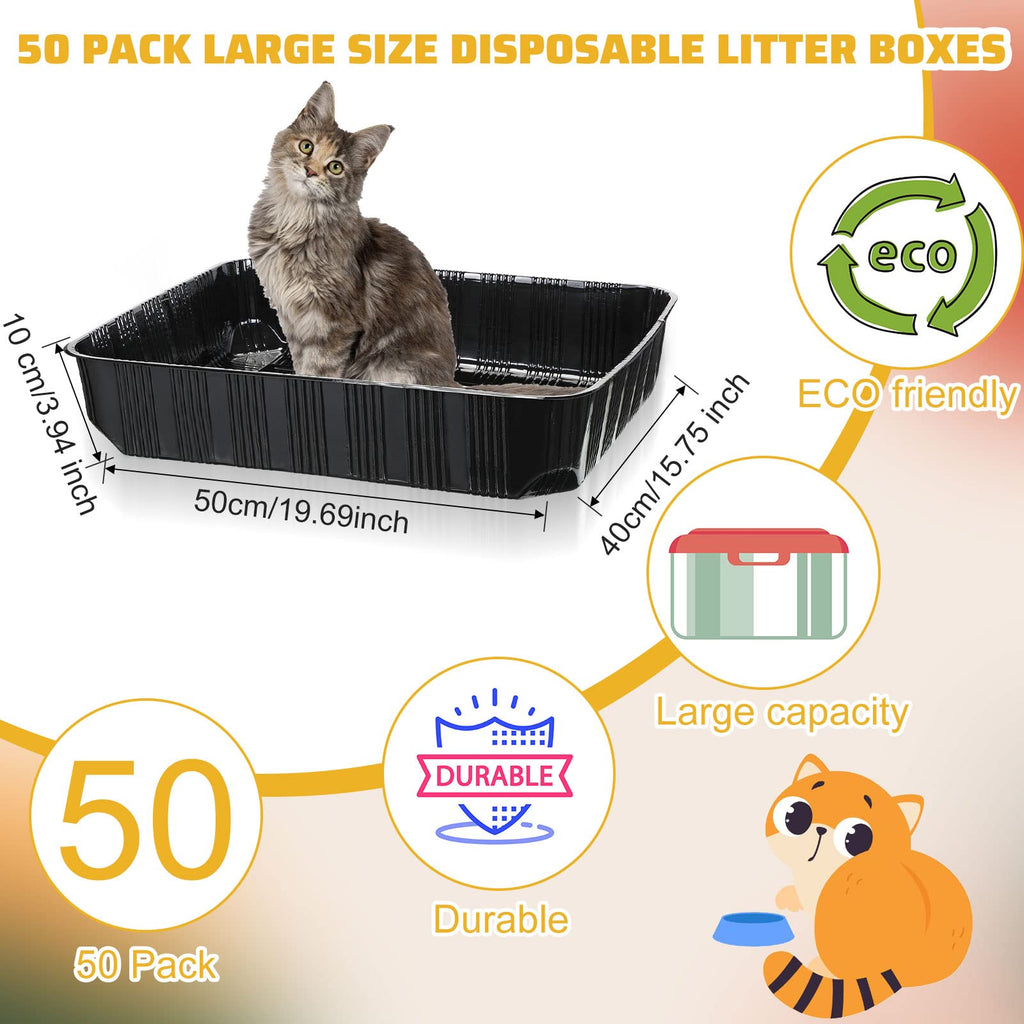 50 Pack Disposable Cat Litter Box M5460