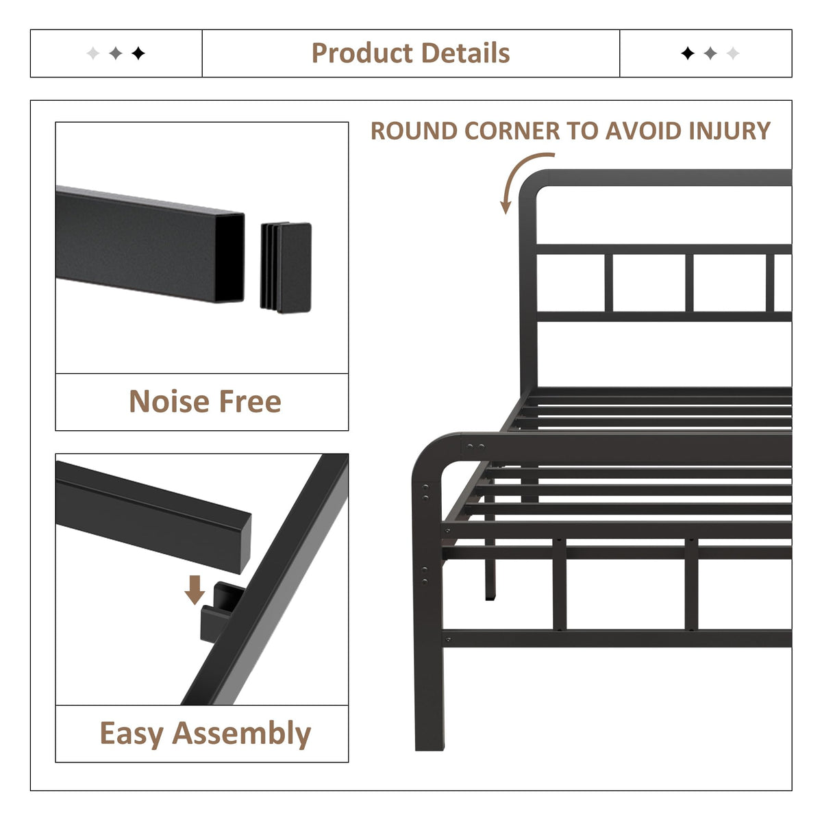 Twin Platform Bed Frame with Headboard and Footboard O660499