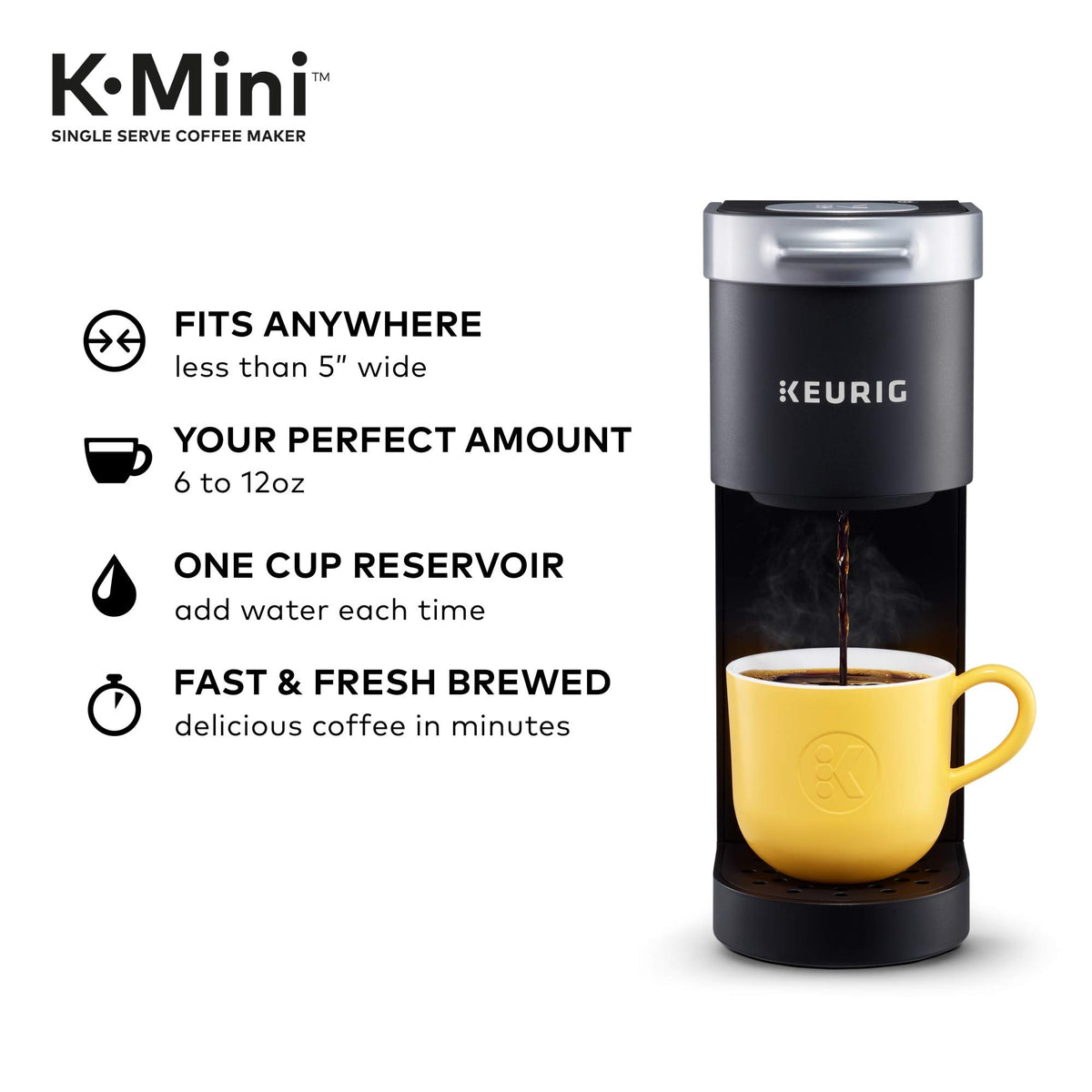 Single Serve K-Cup Pod Coffee Maker, Black, 40 Count T361290
