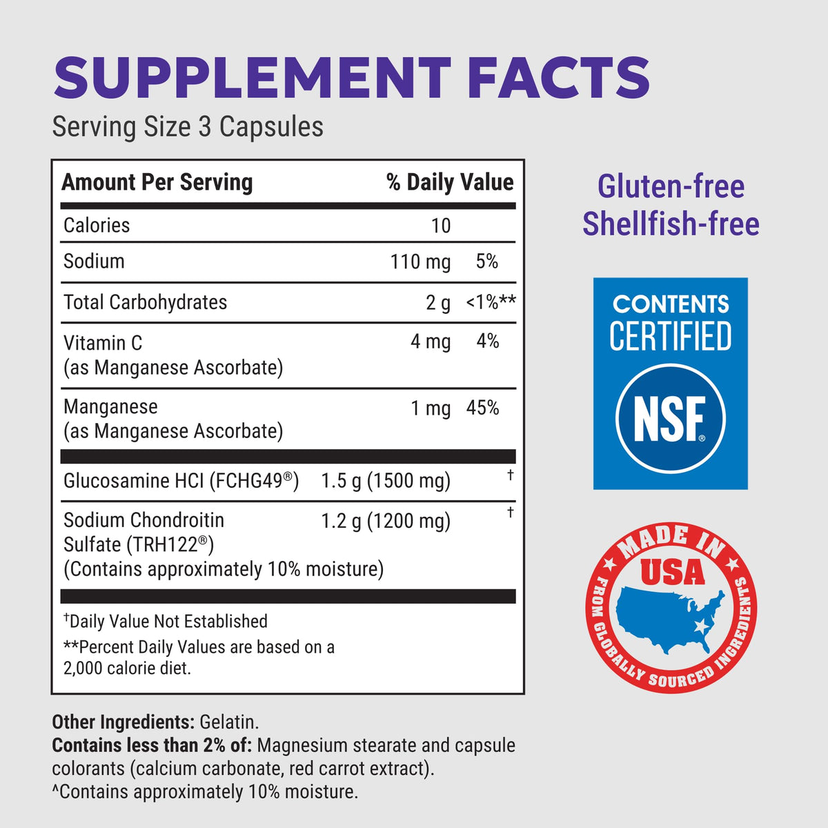 Glucosamine Chondroitin 180 Capsules O9065