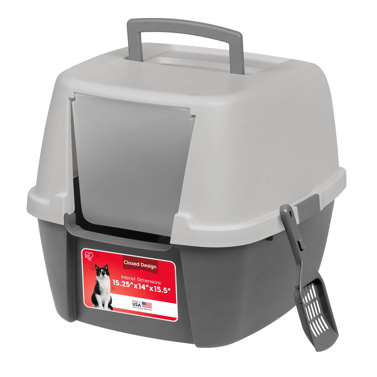 Large Front Door Cat Litter Box Gray J6462