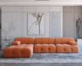104" L-Shaped Velvet Sectional Sofa with Reversible Chaise Ottoman R59526