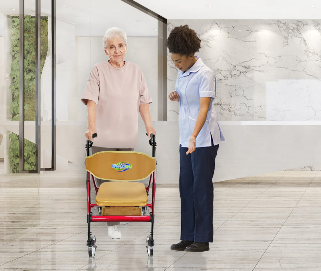 Heavy Duty 4 Wheel Rollator Walker with Seat L509