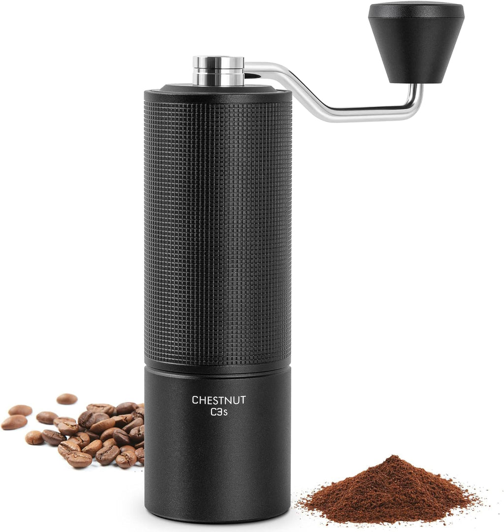Manual Coffee Grinder with Stainless Steel Conical Burr, 25g, Black Y9825