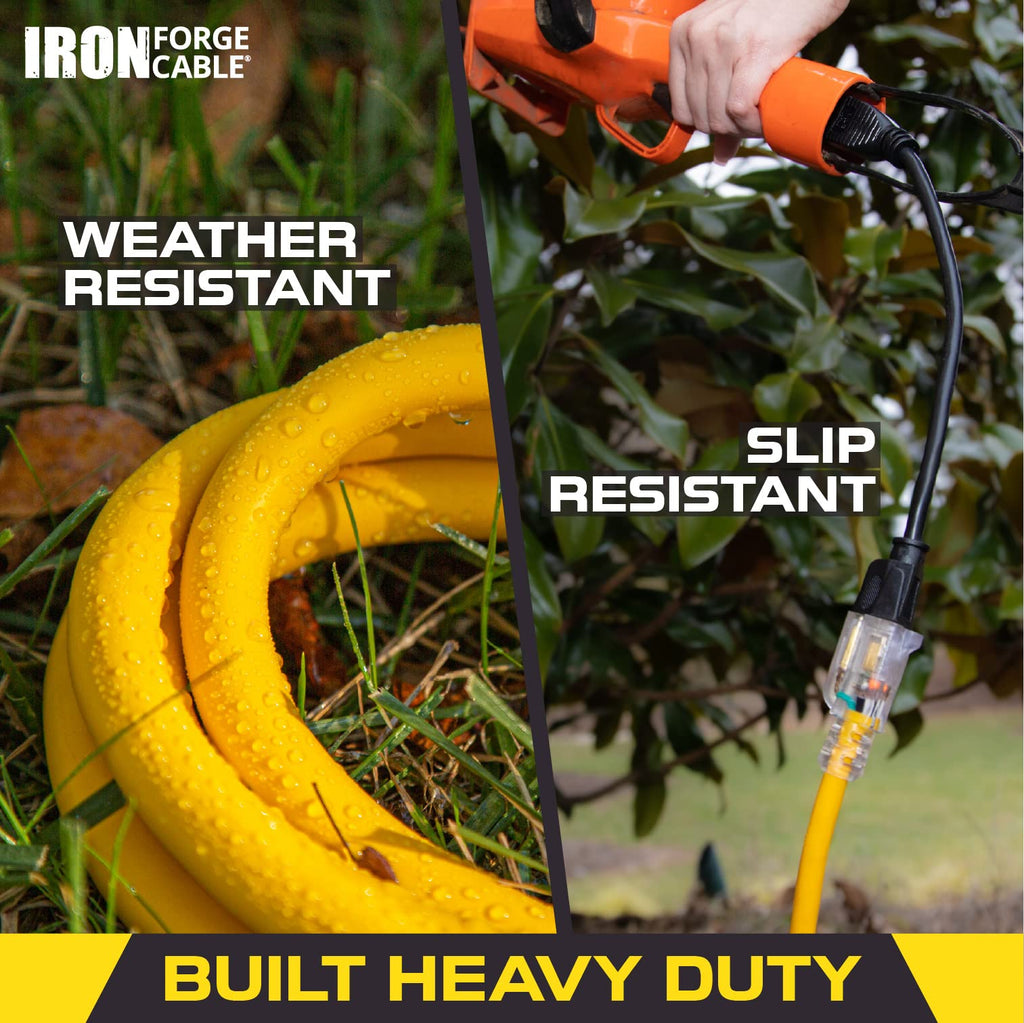 14 Gauge Heavy Duty Extension Cord, 100 Ft Yellow SJTW F7034